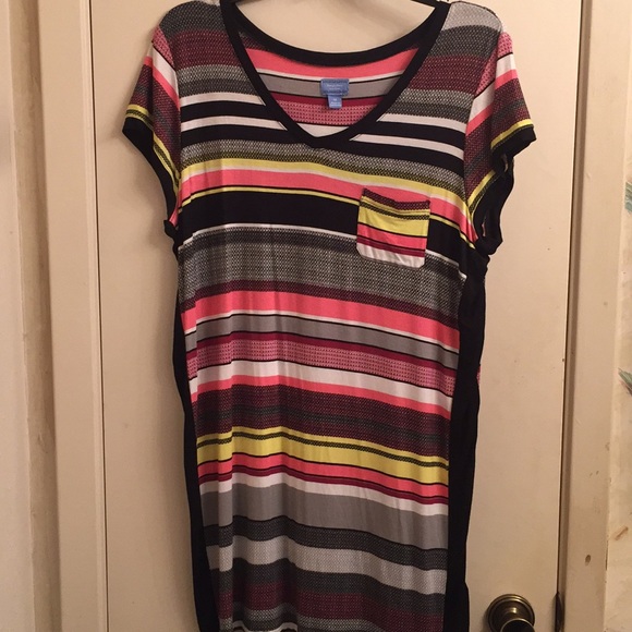 Vera Wang Oh So Soft Tee Dress Totally Comfy - Picture 5 of 6